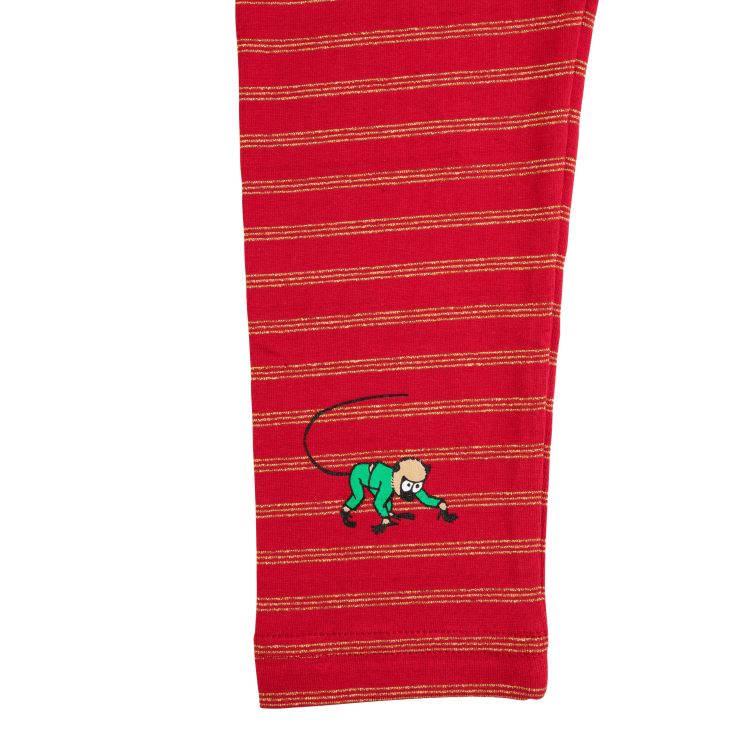 Pippi Kompisar leggings röd/guld