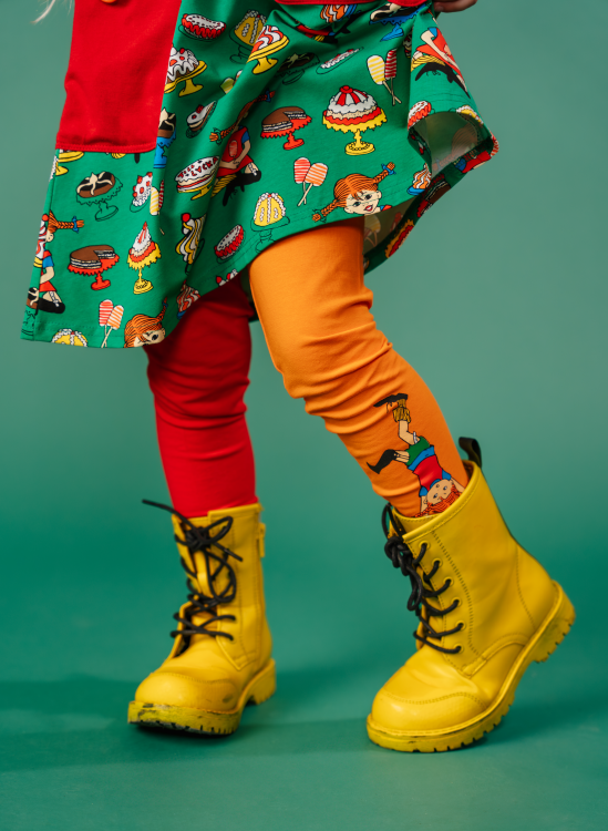 Pippi leggings röd/orange