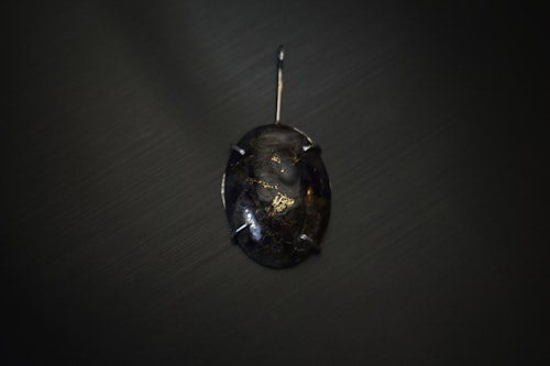 Ametist cabachon hänge - sterling silver