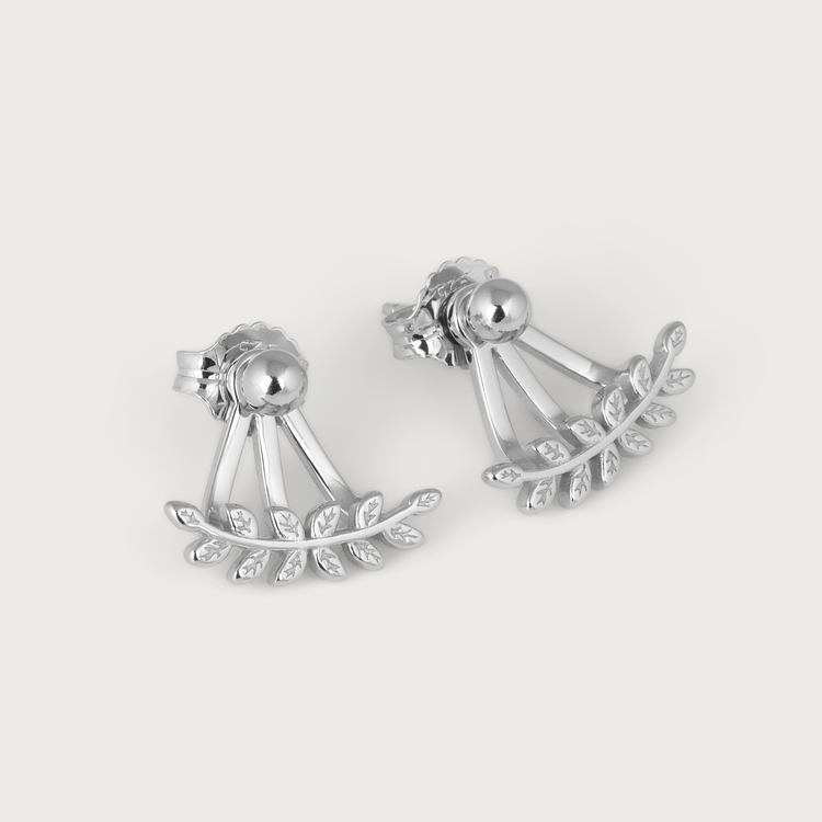 Leaf earrings silver