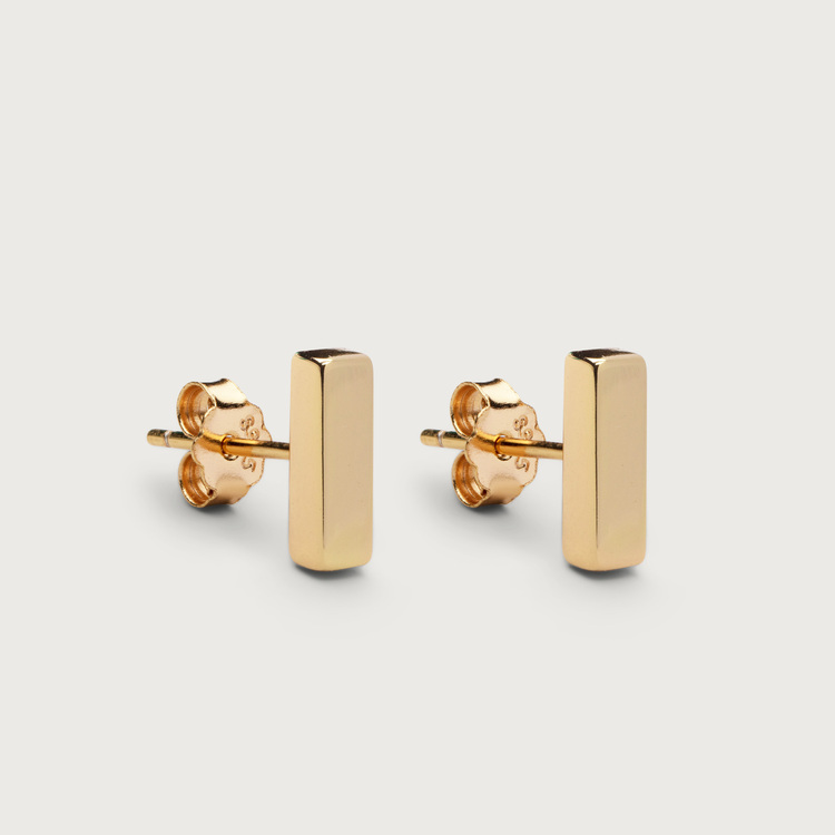 Line earrings gold plated