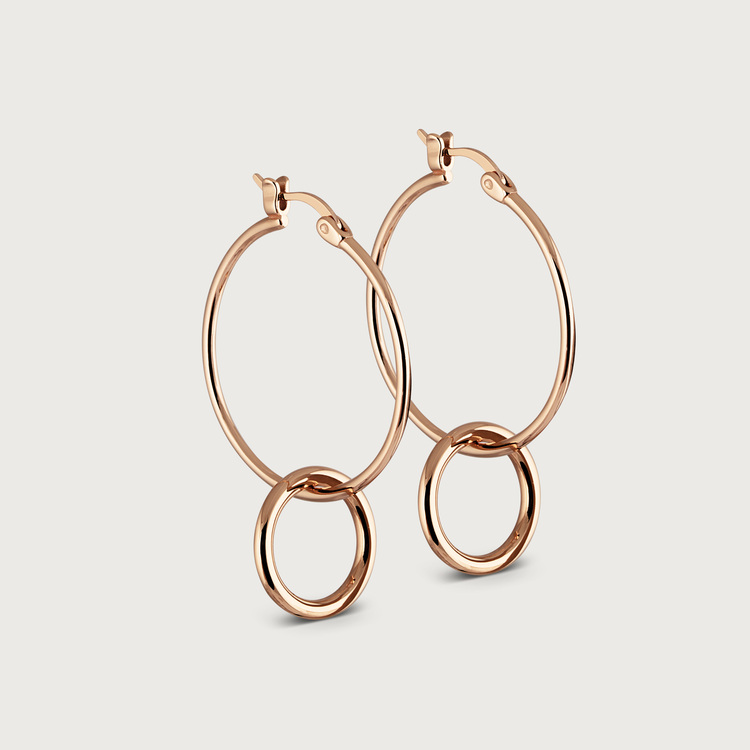 Double hoops earrings gold plated