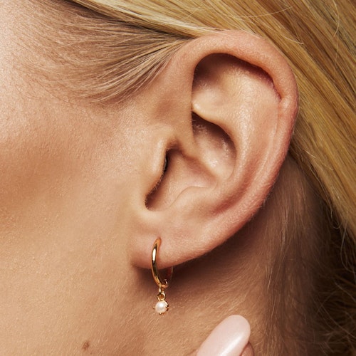 Petite Pearly hoops earrings