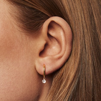 Petite Sparkling hoops earrings