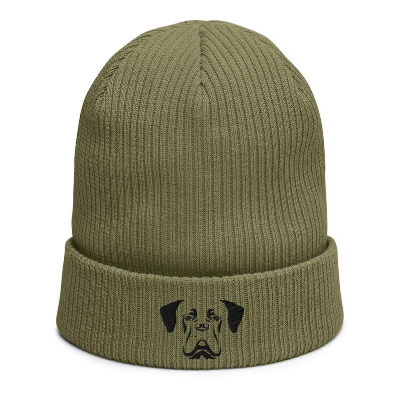 Organic ribbed beanie - black dog man