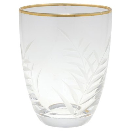 Greengate Water Glass with cutting and gold