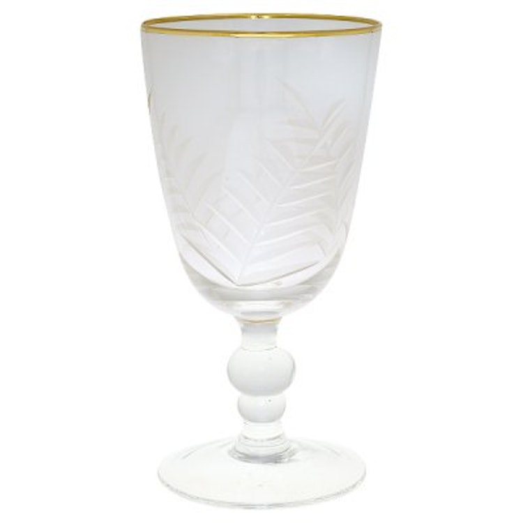 Greengate Wine glass with cutting and gold vinglas