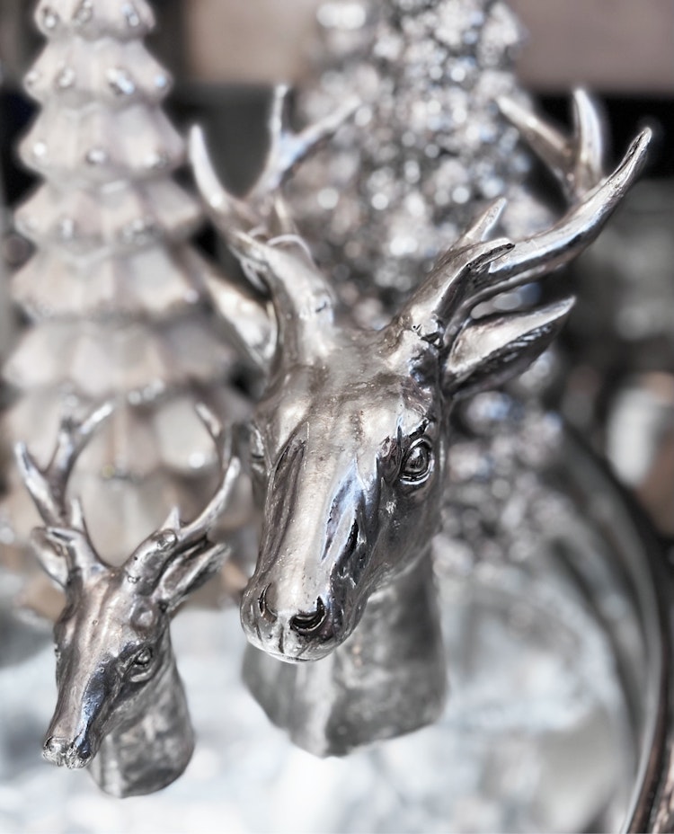 Deer head stor silver
