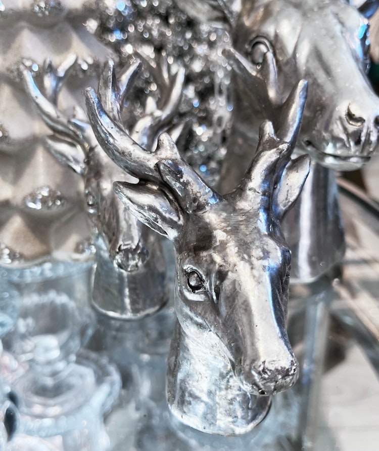 Deer head mindre silver
