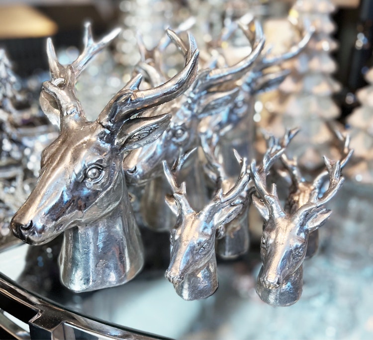 Deer head mindre silver