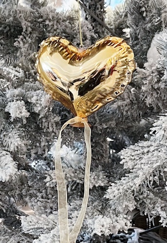 Julkula ballong hjärta guld
