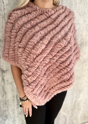 Fuskpäls poncho rosa