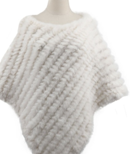 Fuskpäls poncho offwhite