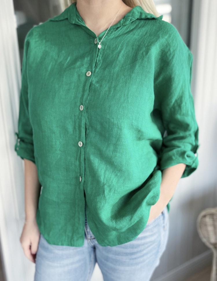 Linneskjorta grön