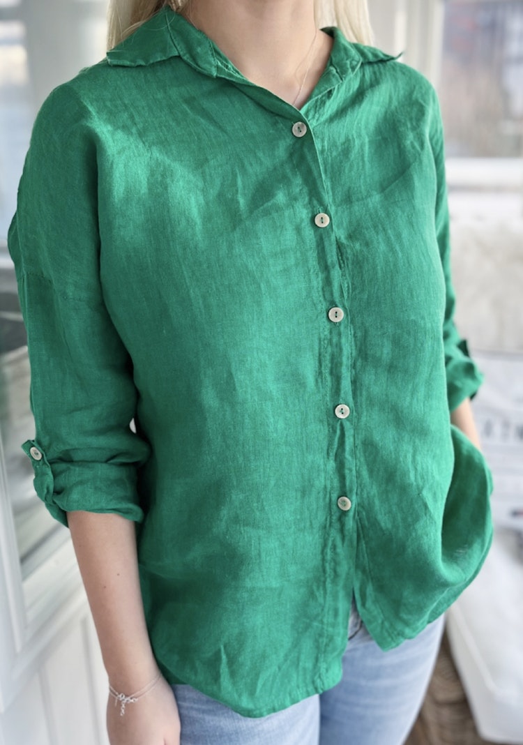 Linneskjorta grön