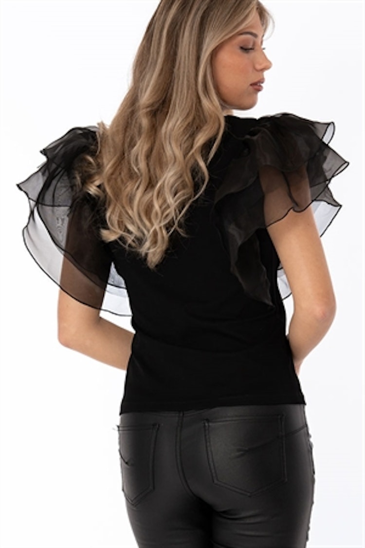 CC Collection Ivy Frill top black