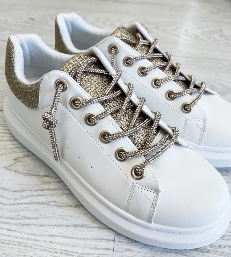 Sneakers glitter guld