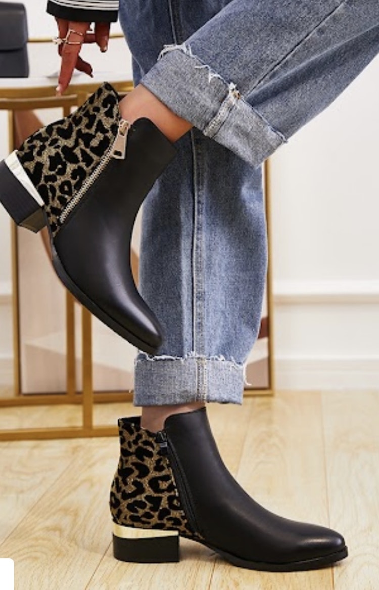 Boots leopard guld