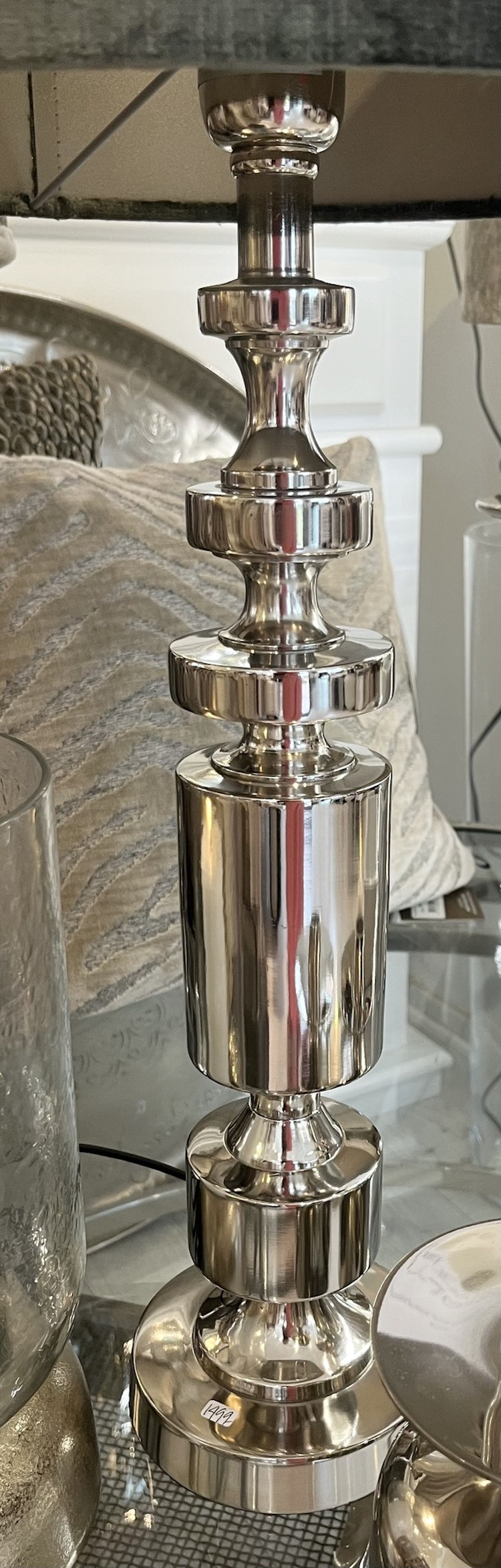 Deco lampfot silver