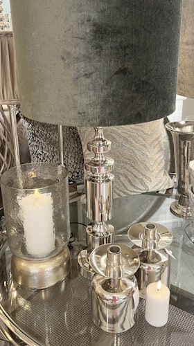 Deco lampfot silver