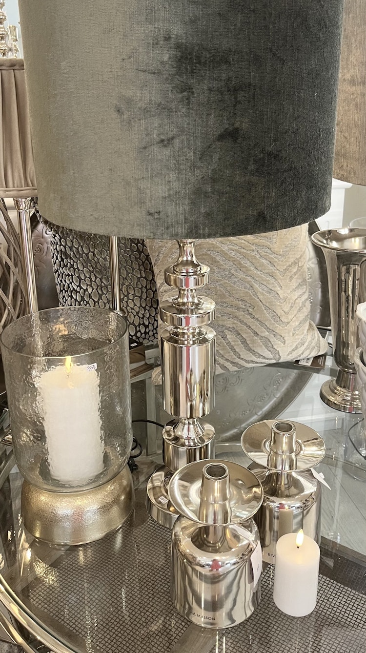 Deco lampfot silver