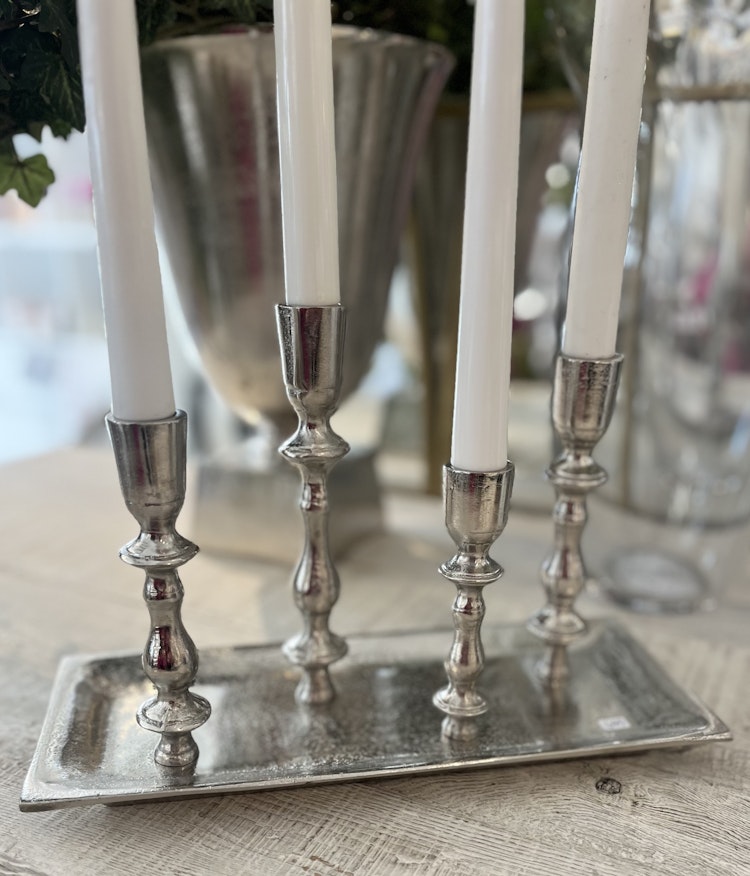 Ljusstake råaluminium silver