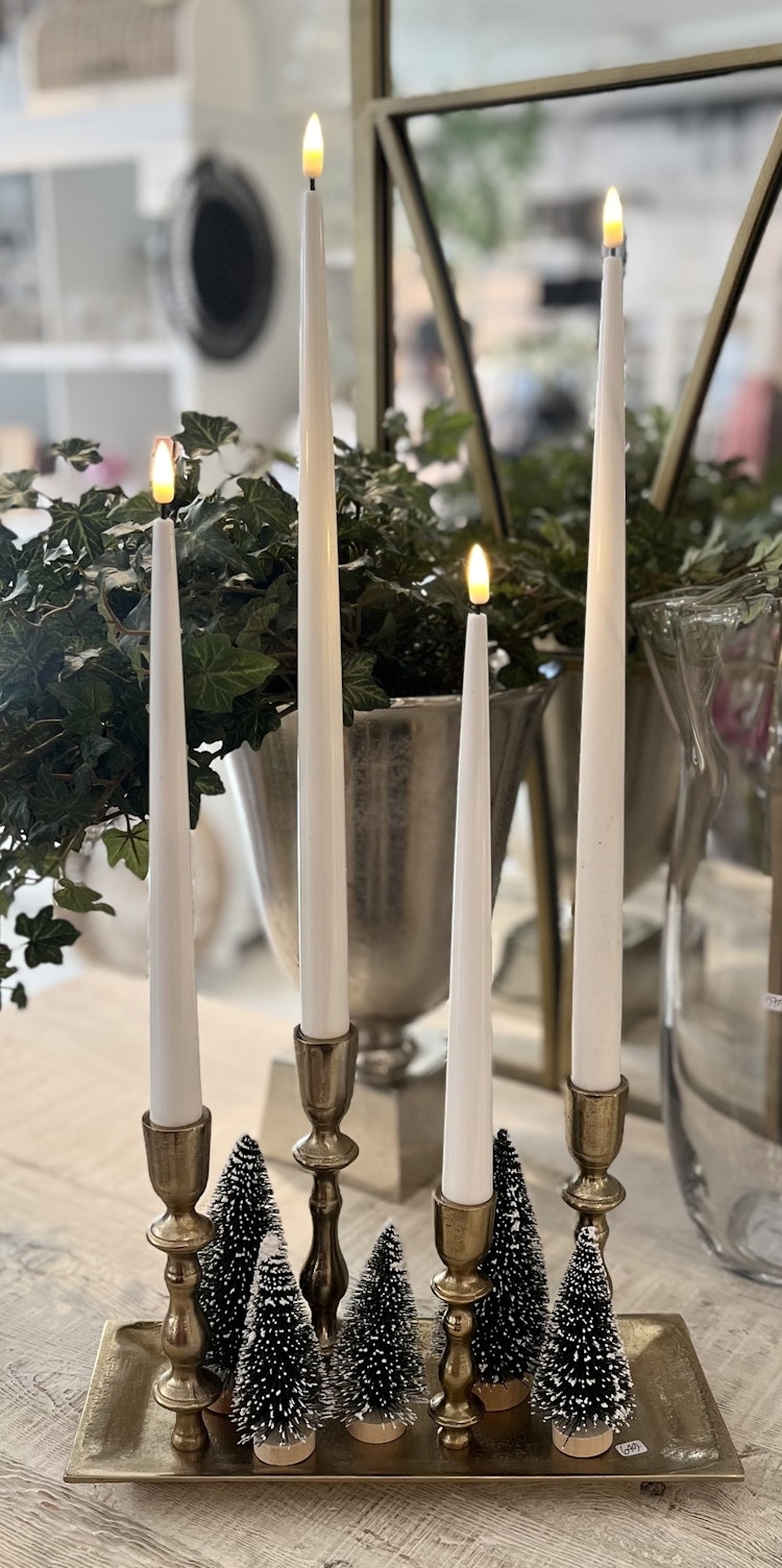 Ljusstake råaluminium champagneguld
