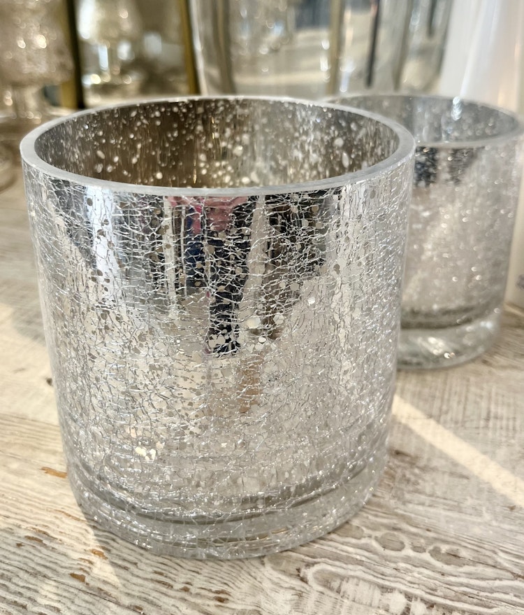 Ljuslykta silver crackle