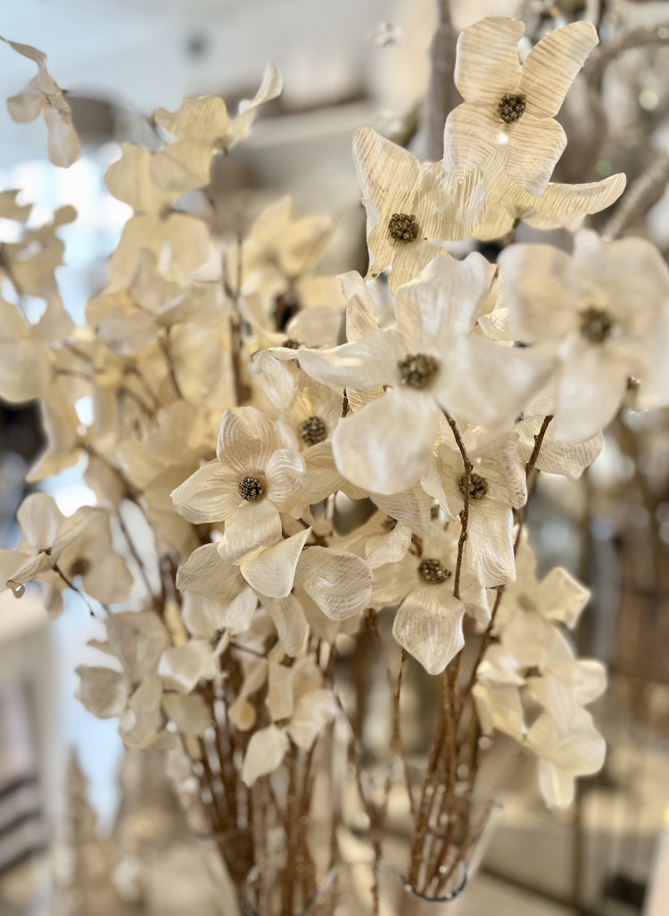 Gren vita blommor