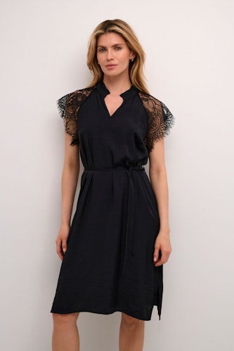 Cream Nola lace dress pitch black