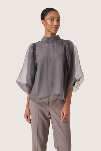 Soaked in luxury Chaya Blouse dark grey