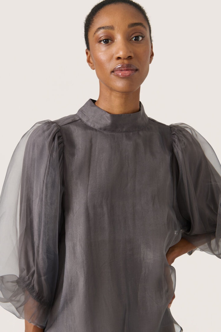 Soaked in luxury Chaya Blouse dark grey
