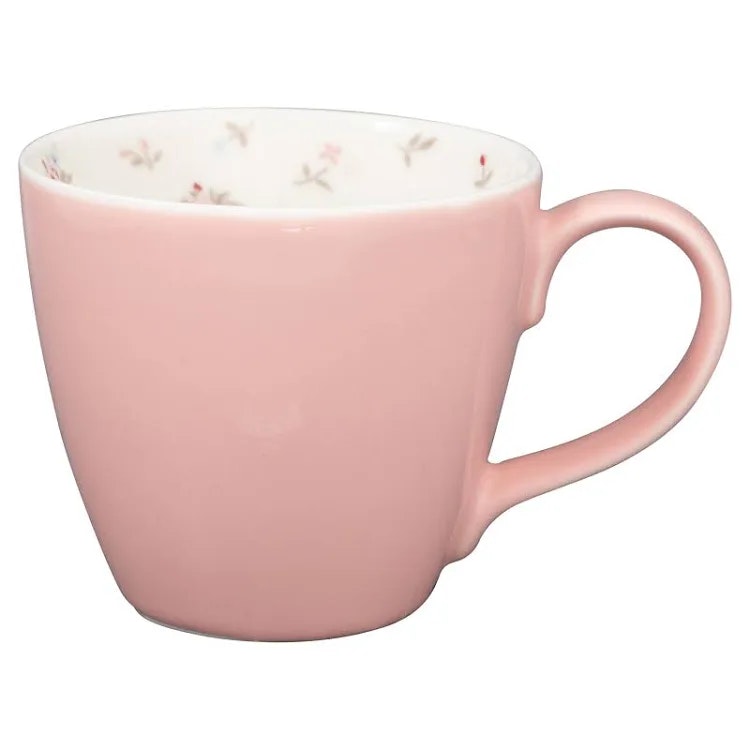 Greengate mug pale pink Junia inside