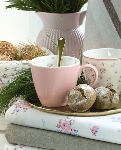 Greengate mug pale pink Junia inside
