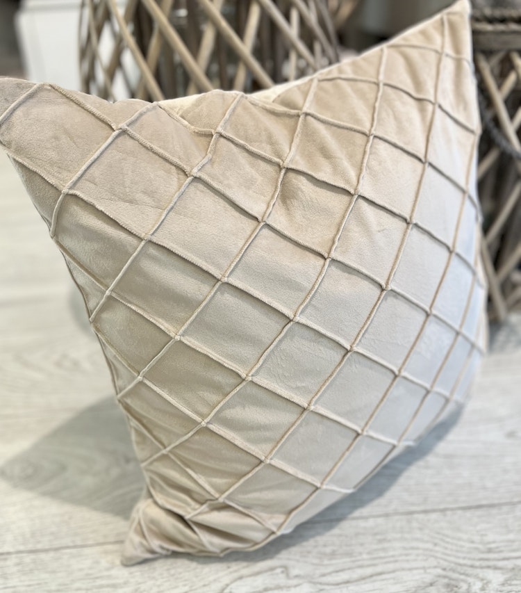 Kuddfodral sammet ljusbeige
