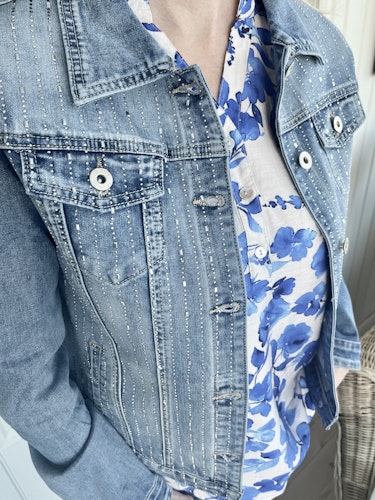 Jeansjacka med strass