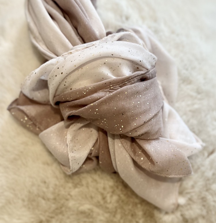Scarf Dots gammalrosa