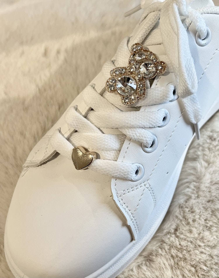 Vita sneakers med strass