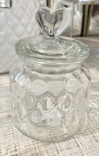 Glasburk med hjärtlock