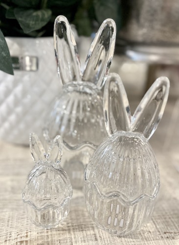 Glasskål Rabbit ribbad insidan mini