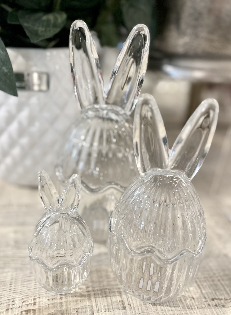 Glasskål Rabbit ribbad insidan mini