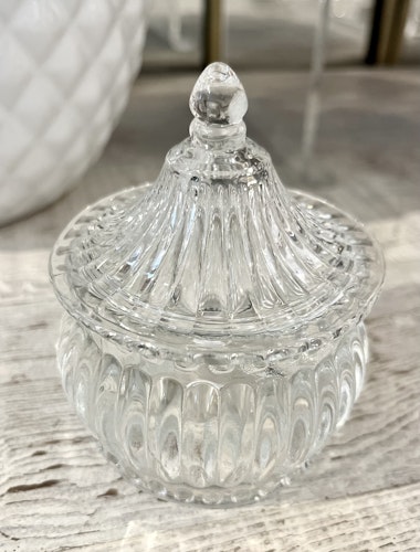 Glasskål med lock