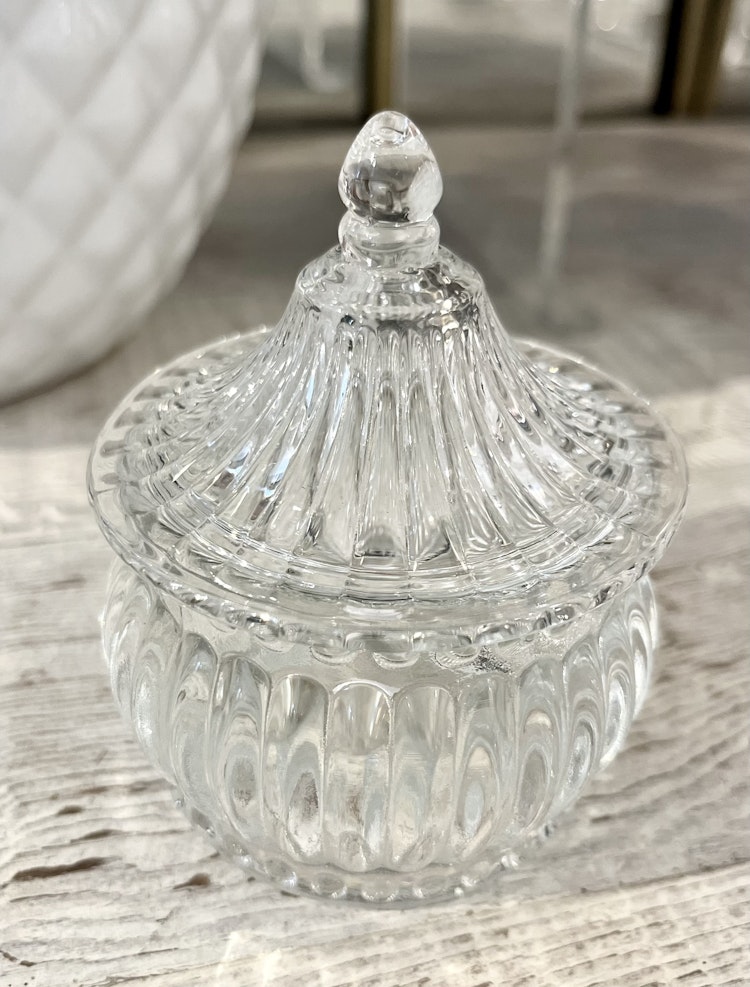 Glasskål med lock