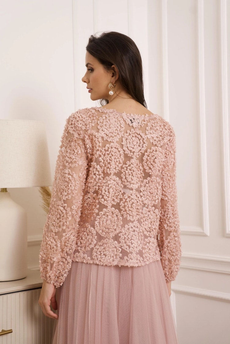 Rosette blouse pink