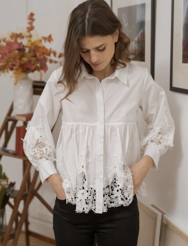 Lace shirt white