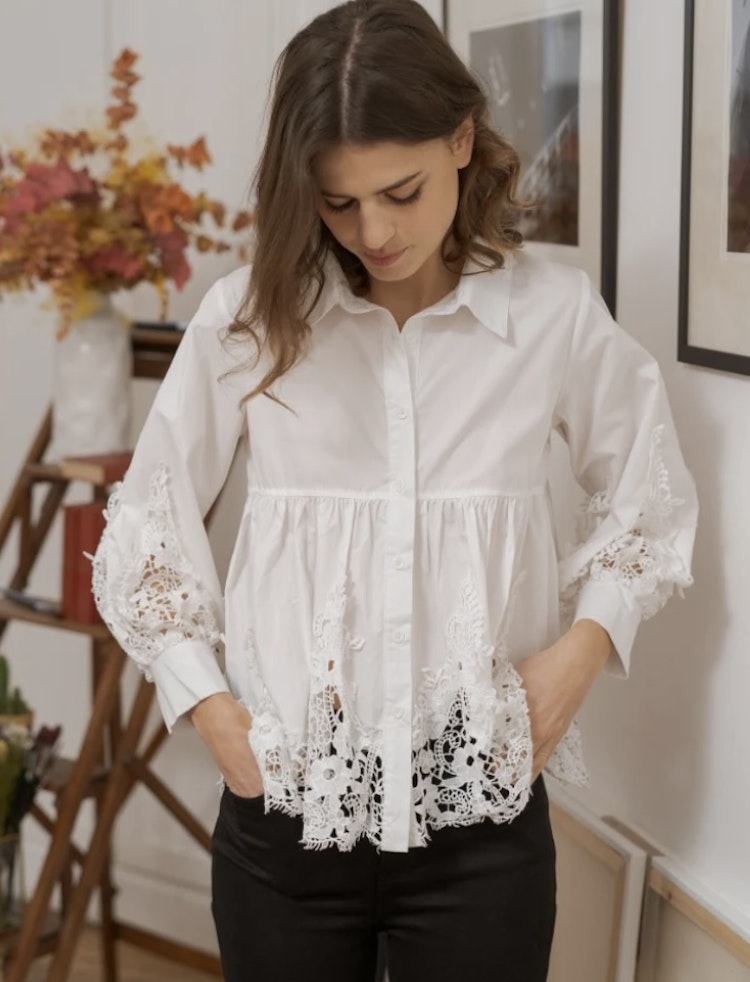 Lace shirt white