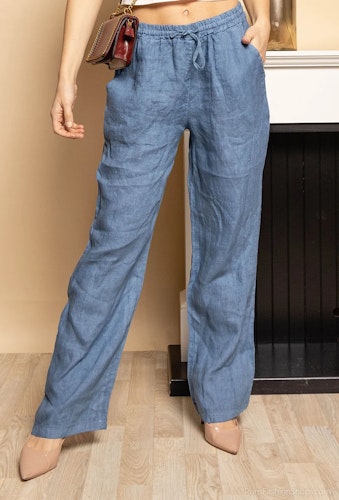 Linnebyxor jeansblå