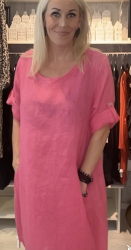 Linneklänning Cerise