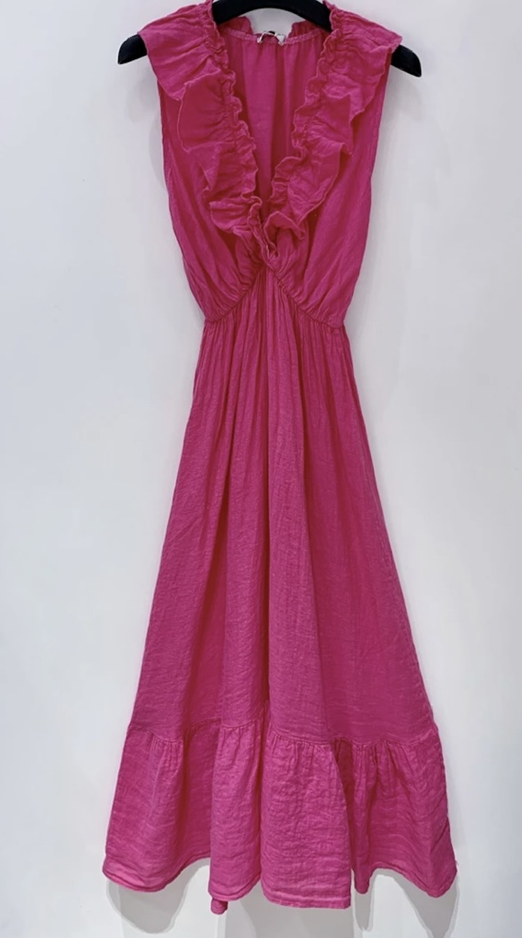 Linneklänning Zara cerise