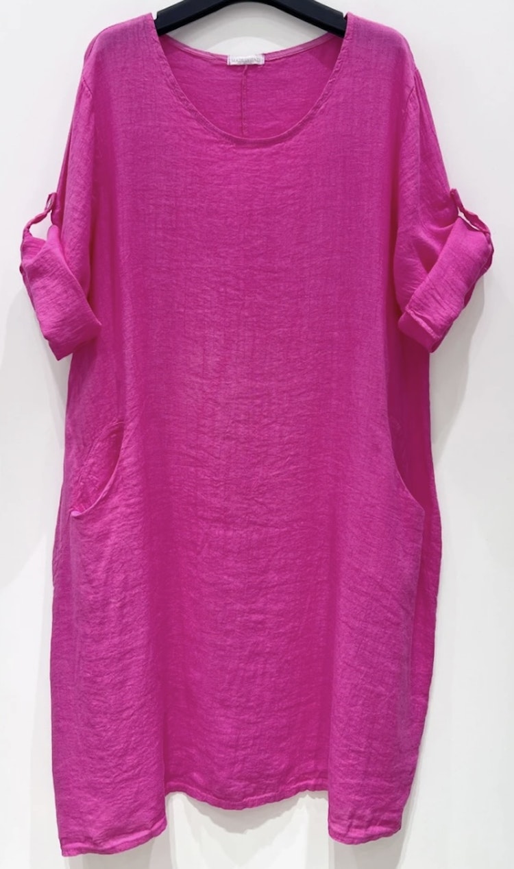 Linneklänning Cerise